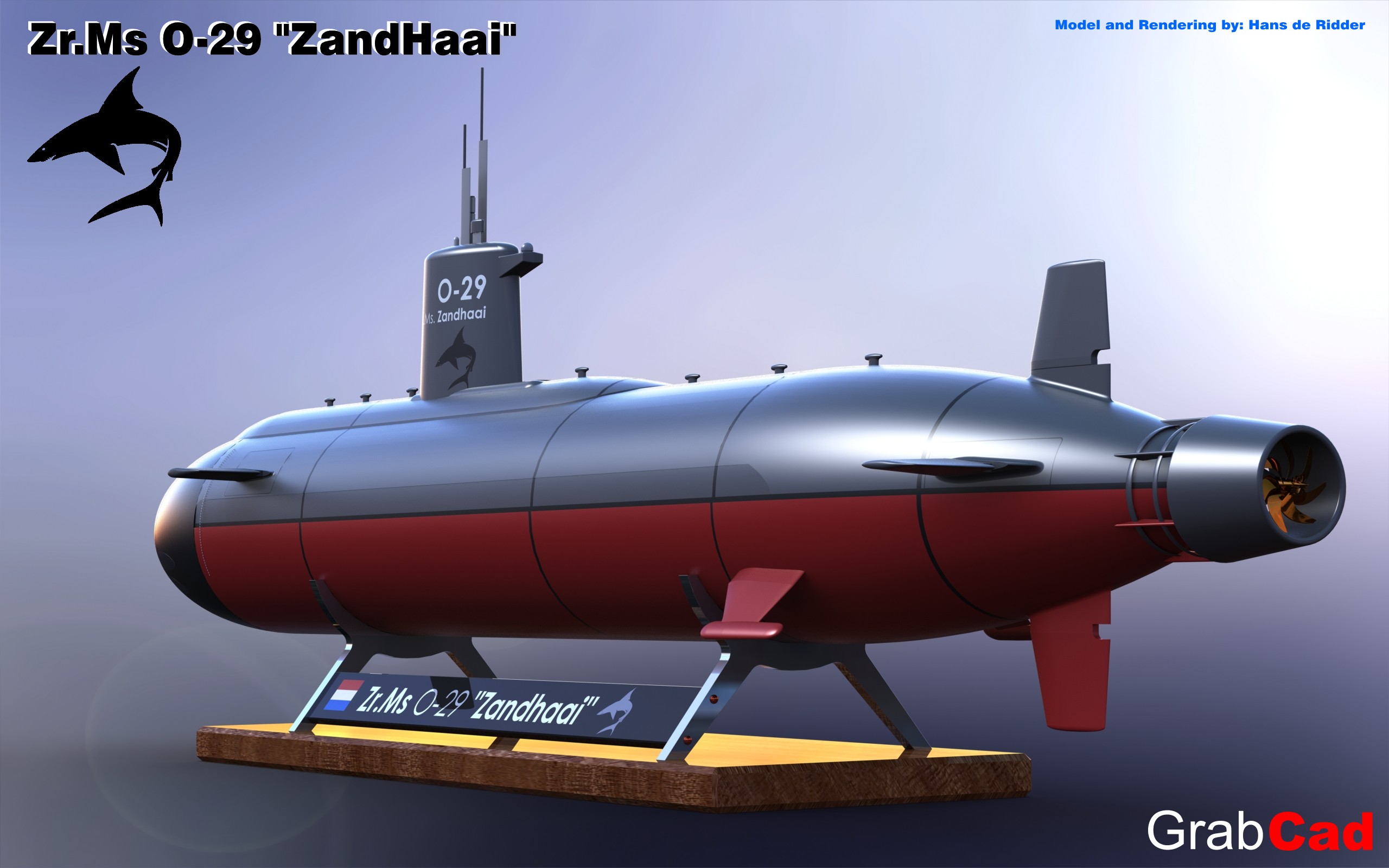 荷兰潜艇Zr . ms . O-29“zand hai”的模型